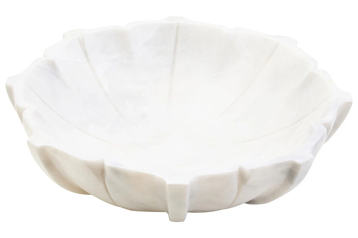 Zoro White Marble Lotus Bowl