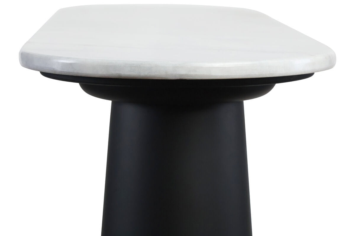Waris White Marble Top and Black Mango Wood Console Table