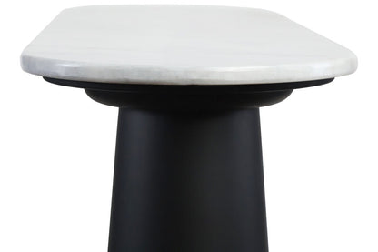 Waris White Marble Top and Black Mango Wood Console Table