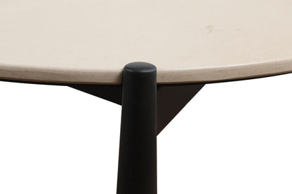 Wilbur Cream Marble Top and Black Mango Wood Coffee Table