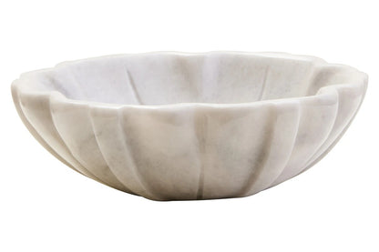 Zoro White Marble Lotus Bowl