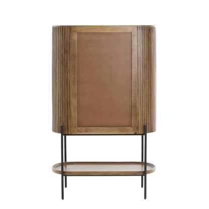 Dumosi Tall Wooden Cabinet - Dark Brown
