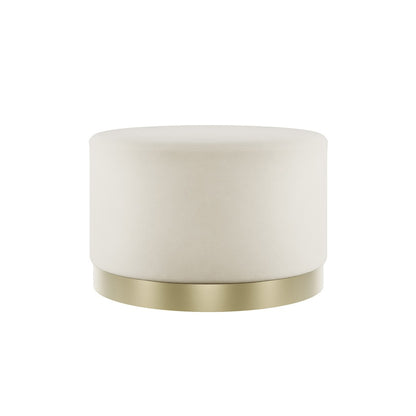 Lara Cream Velvet Pouffe