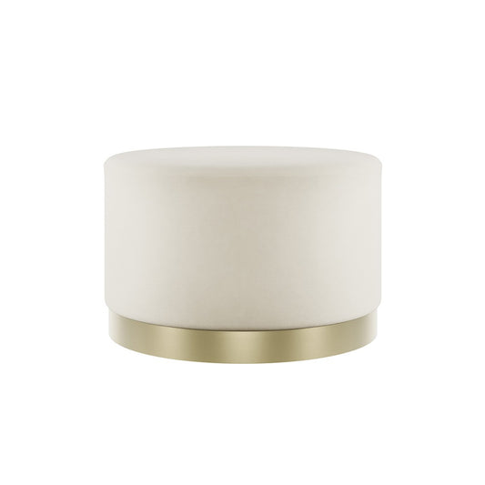 Lara Cream Velvet Pouffe