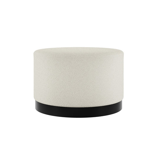 Lara Ivory Boucle Pouffe