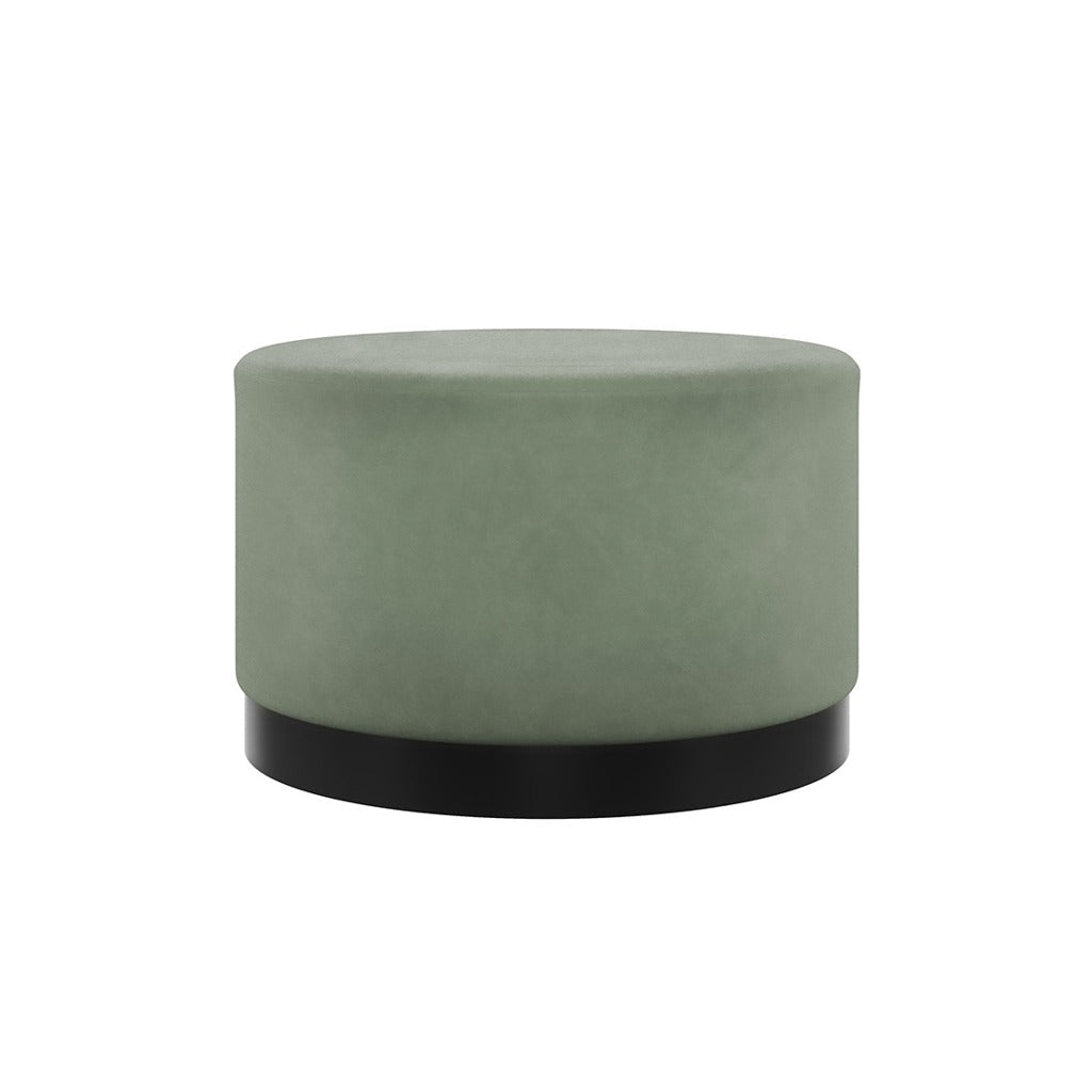 Lara Sage Velvet Pouffe