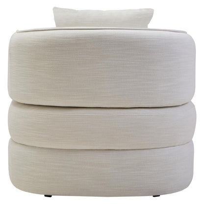 Bilani Cream Linen Effect Curved Chair