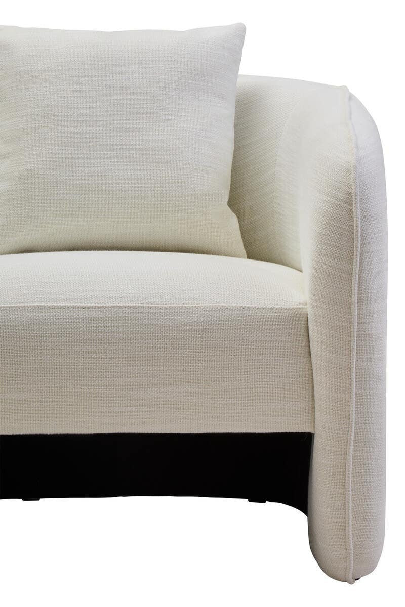 Bilani Cream Linen Effect Curved Chair