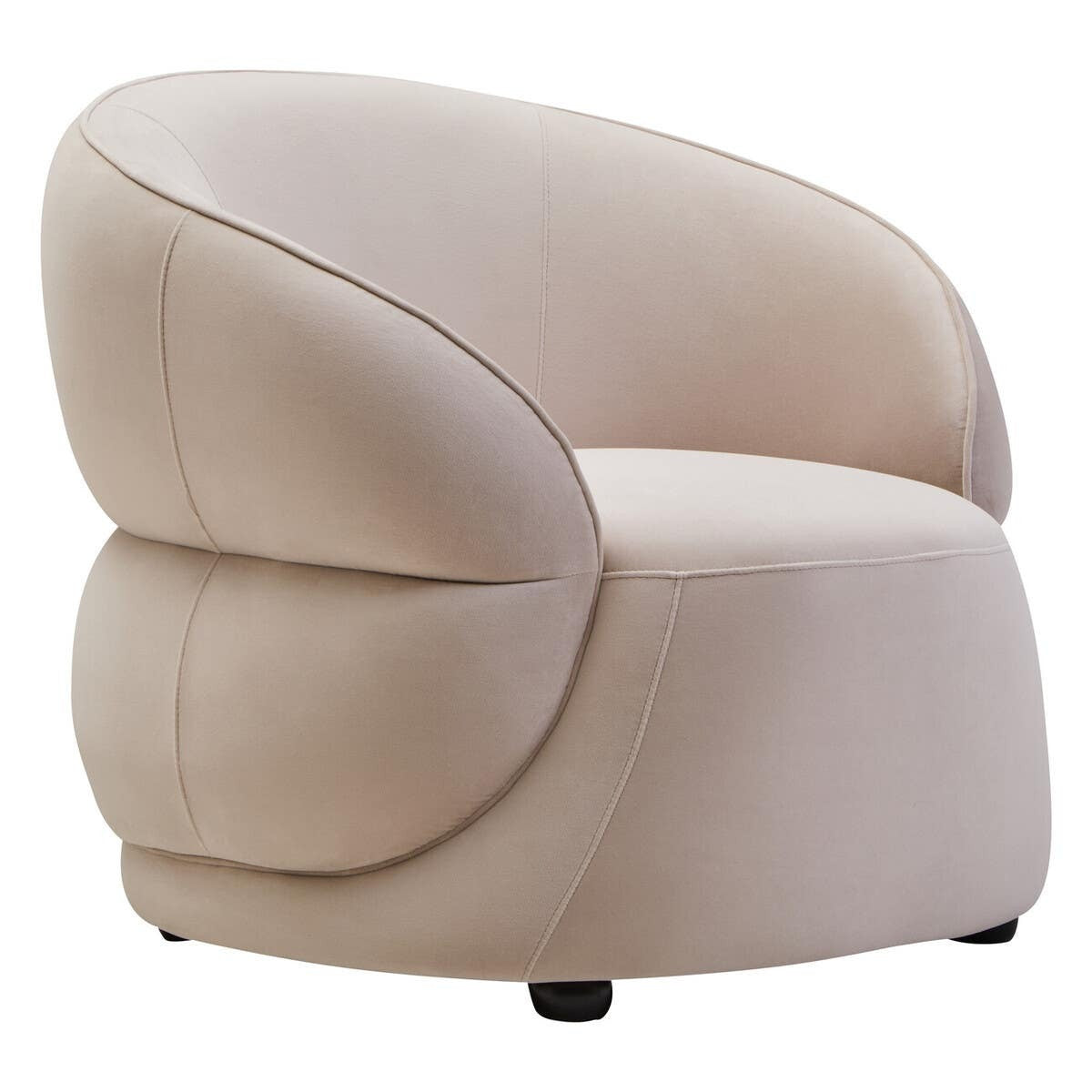 Darla Stone Velvet Curved Chair