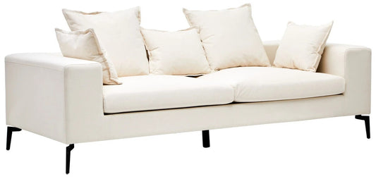 Avignon Cream 3 Seat Textured Fabric Sofa