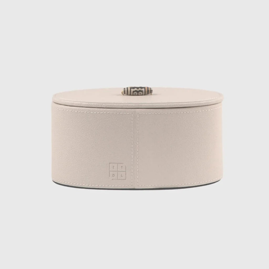 Agate Oval Leather Box Small