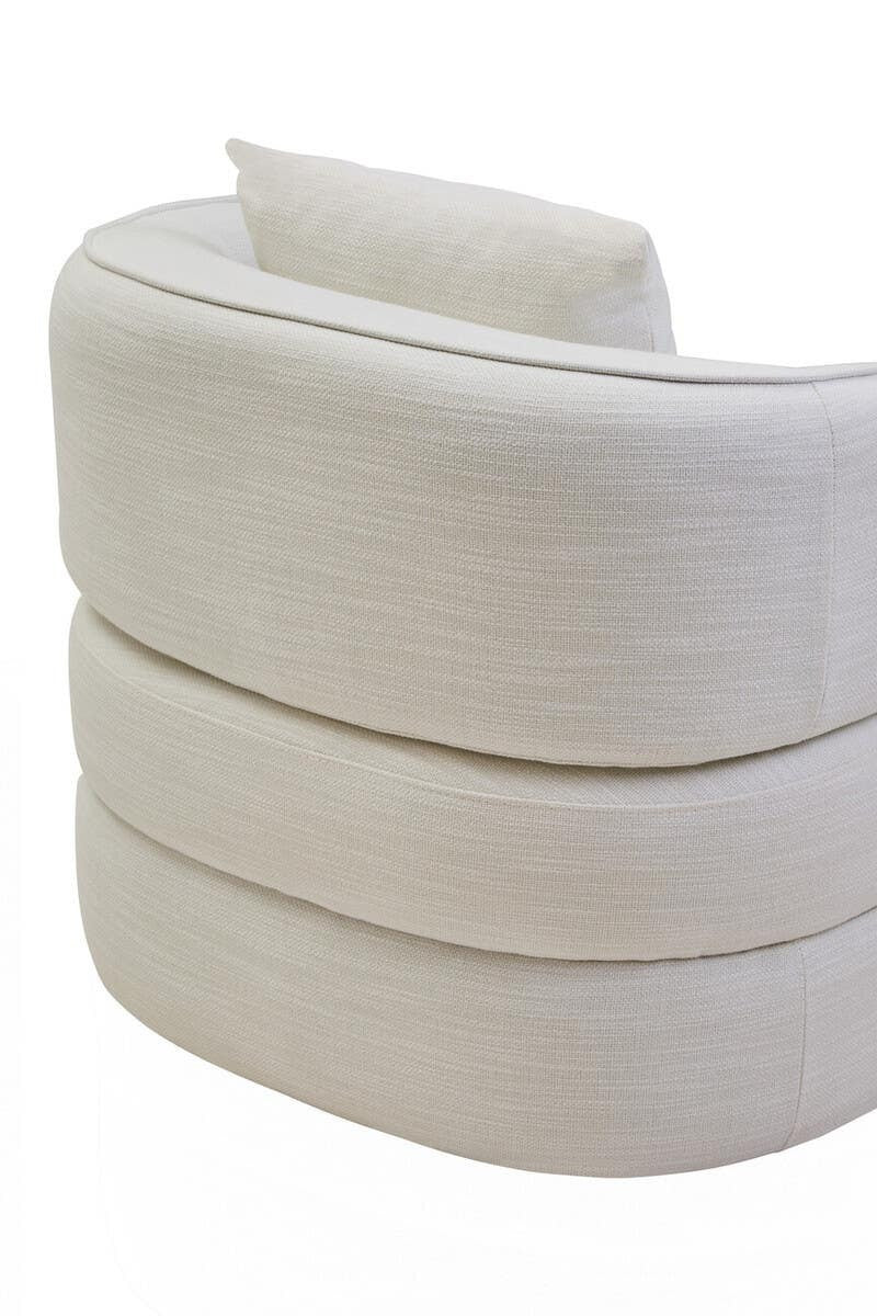 Bilani Cream Linen Effect Curved Chair