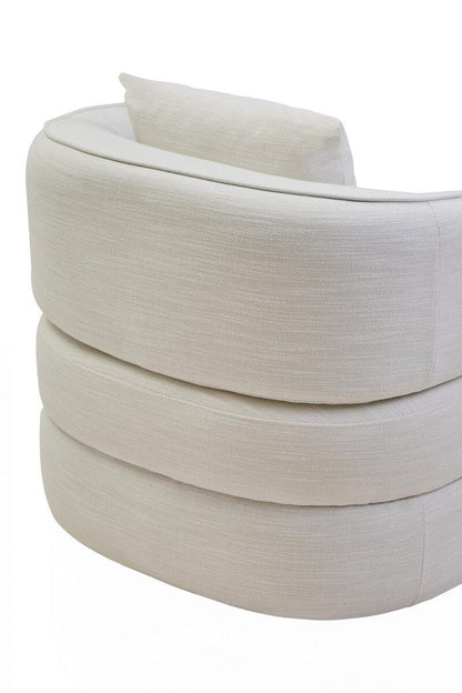 Bilani Cream Linen Effect Curved Chair