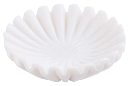 Savio White Fluted Marble Trinket Bowl