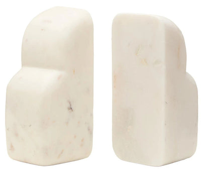 Savio White Marble Set of Two Bookends