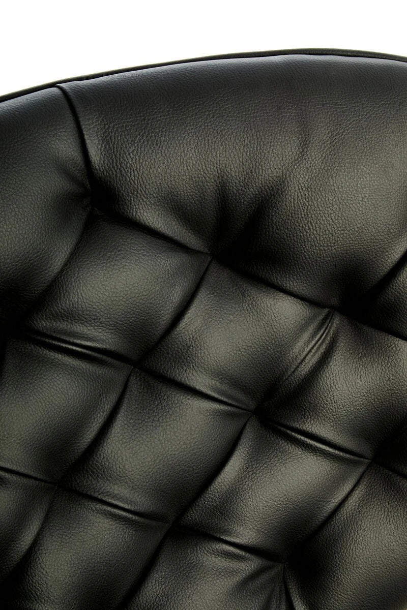 Vinsi Black Leather Effect Chair with Elm Wood Frame