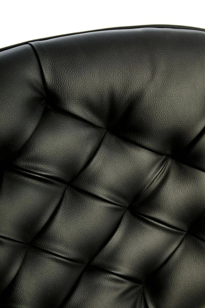 Vinsi Black Leather Effect Chair with Elm Wood Frame