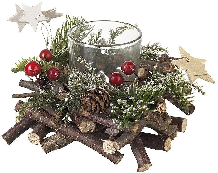 Red Berry Candle Holder