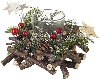 Red Berry Candle Holder