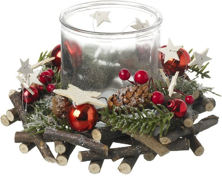 Red Bauble Candle Holder