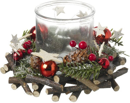 Red Bauble Candle Holder