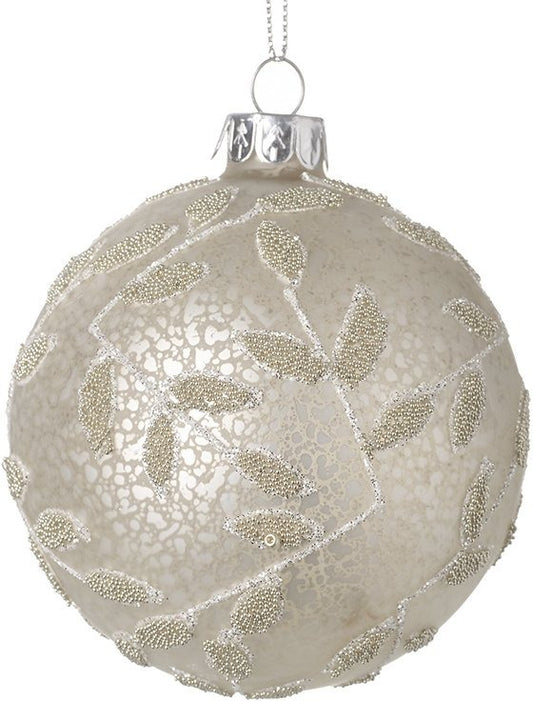 Beaded Leaf Mottled Bauble