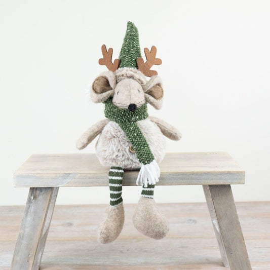 Fabric Sitting Mouse Deco, 40cm