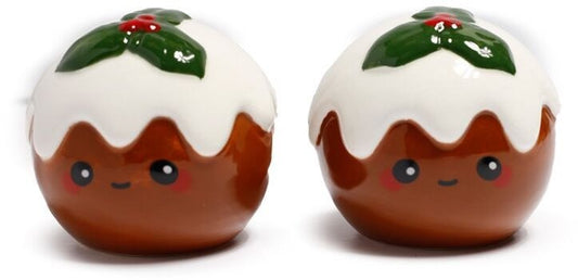 Salt & Pepper Shaker Set Foodiemals Christmas Pudding