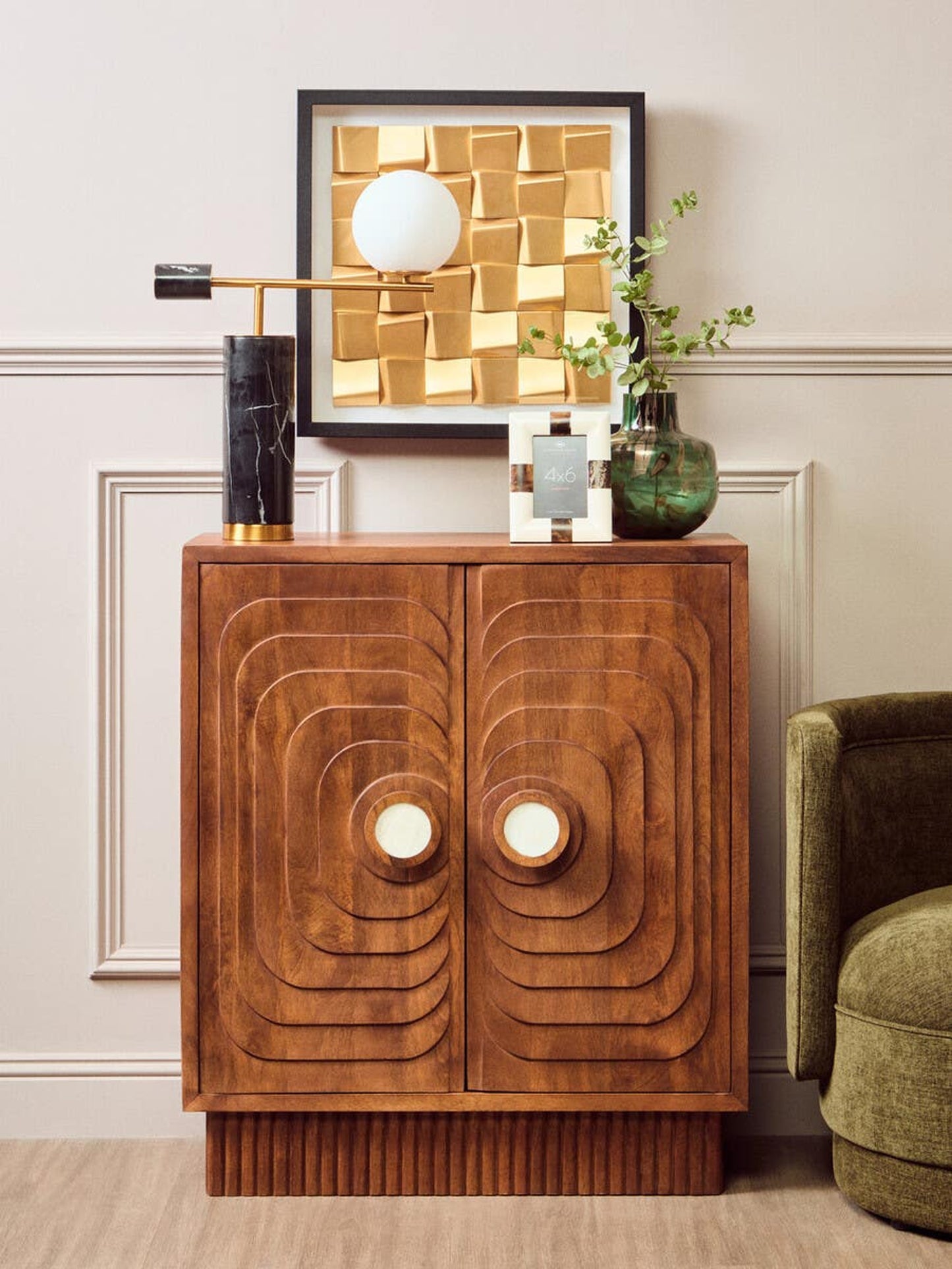 Sangar Two Door Carved Cabinet