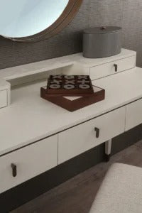 Studio Desk with 5 drawers in White Ash