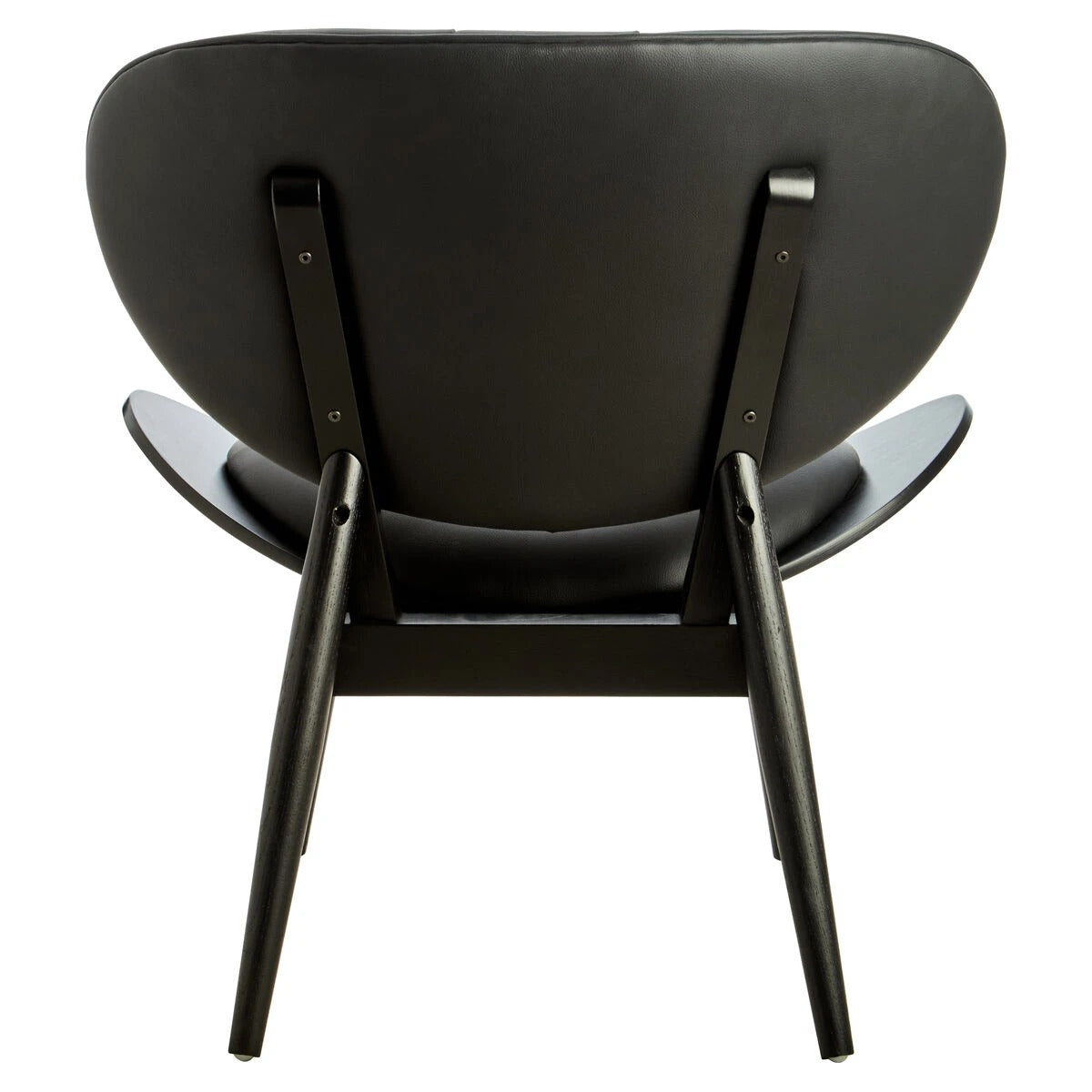 Vinsi Black Leather Effect Chair with Elm Wood Frame