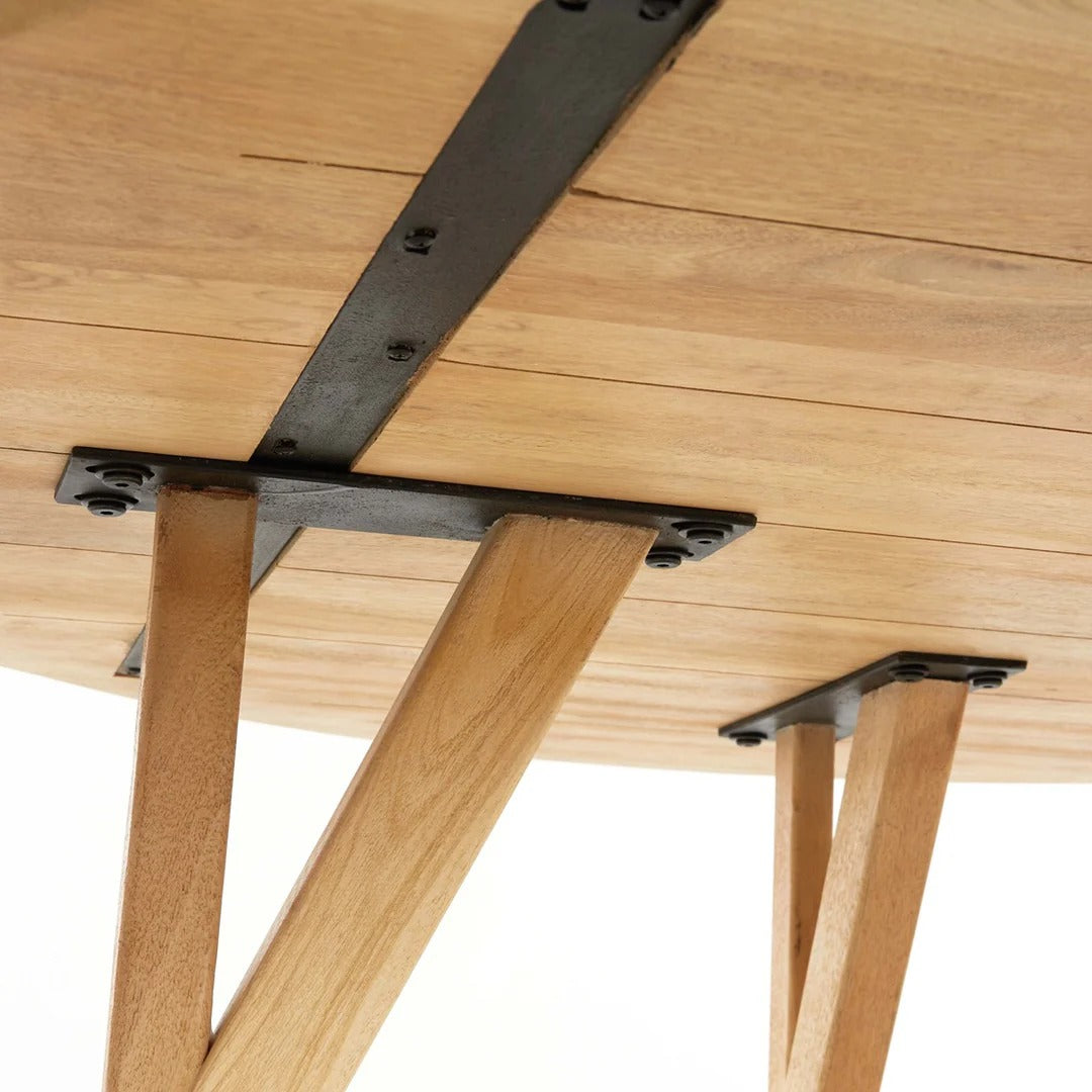 Quenza Mango Wood Round Dining Table - Natural