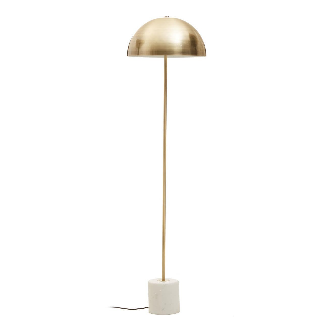 Murdoch Brushed Brass Floor Lamp with Black Marble Base