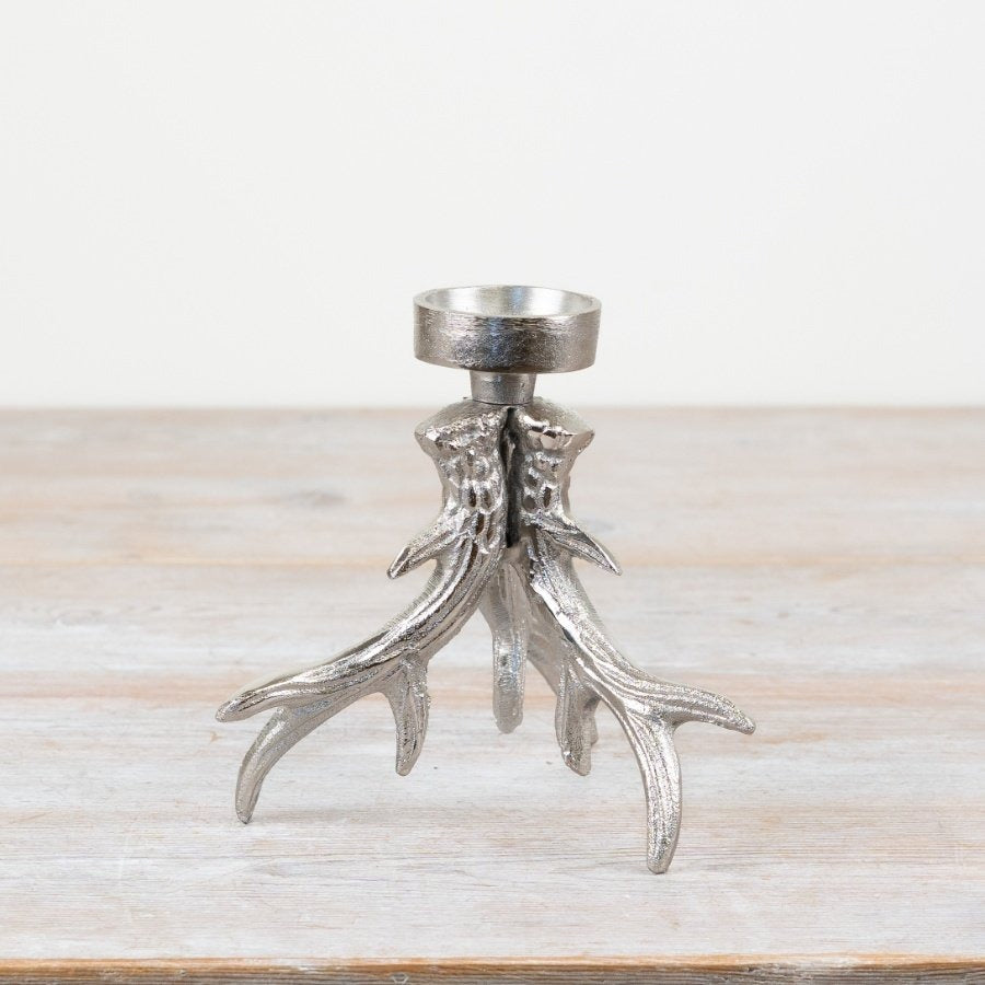 Click to view 15cm Metal Antler Candle Holder