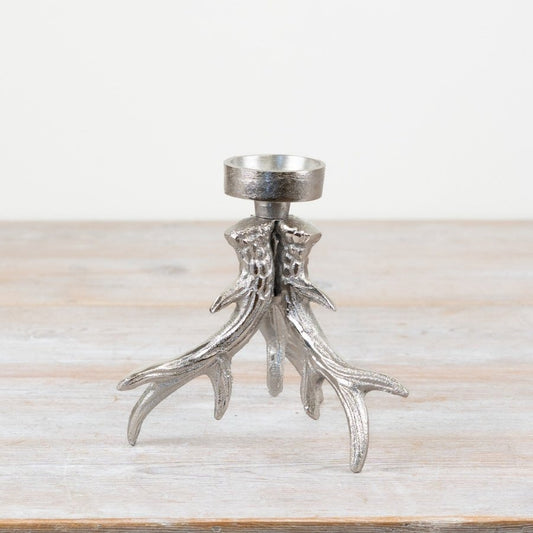 Click to view 15cm Metal Antler Candle Holder