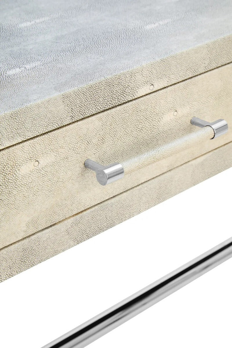Cardona Two Drawer Grey Shagreen Effect Console Table