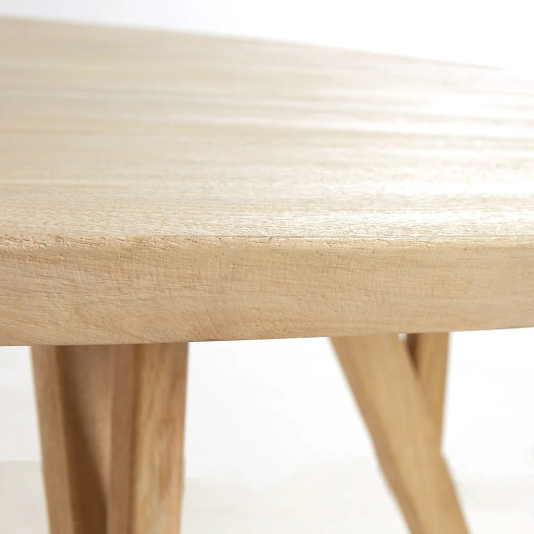Quenza Mango Wood Round Dining Table - Natural
