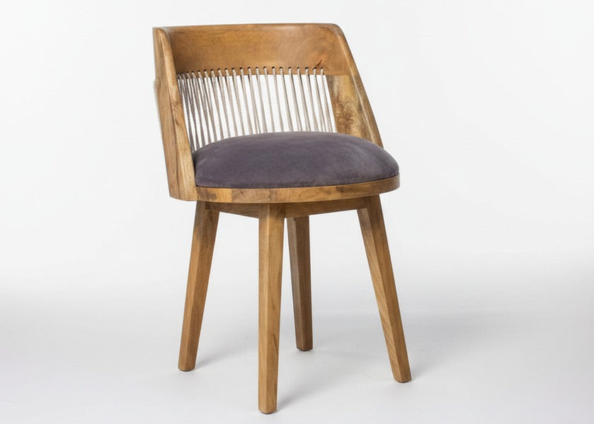 Bobas Wooden Chair W/ Fabric Seat