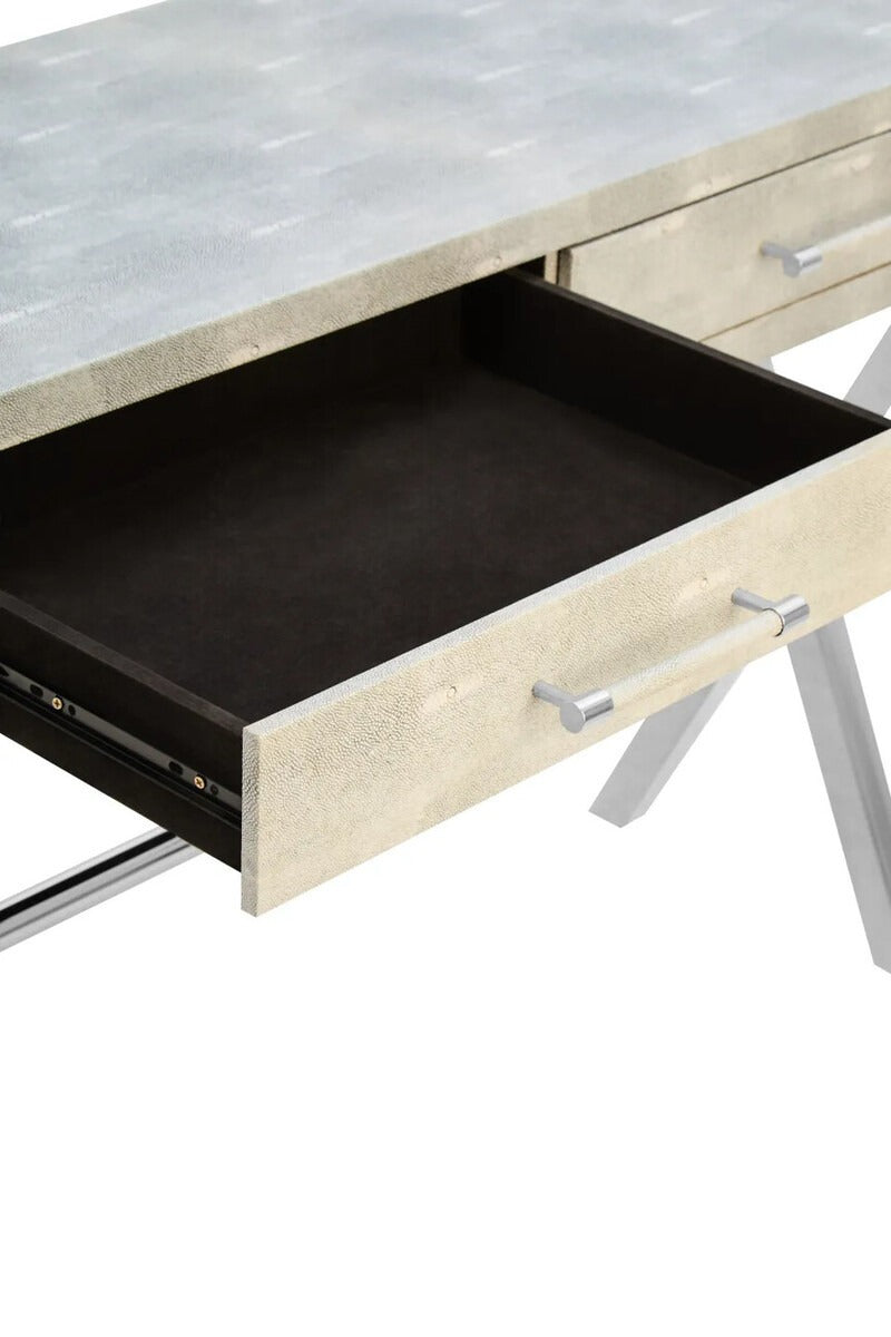 Cardona Two Drawer Grey Shagreen Effect Console Table