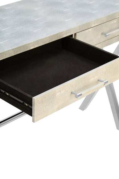 Cardona Two Drawer Grey Shagreen Effect Console Table