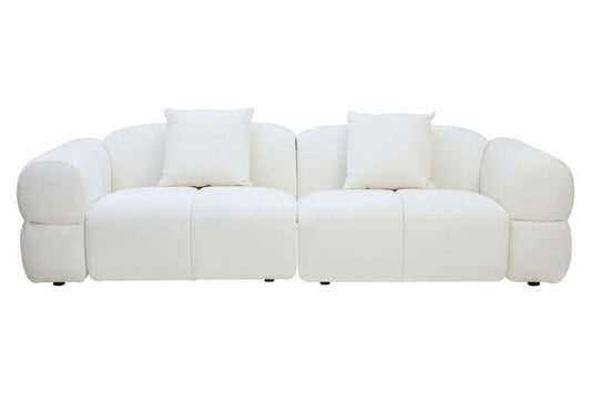 Anglet Cream Textured Fabric Large 3 Seater Sofa