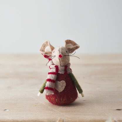 Fabric Mouse With Red Felt Jumper