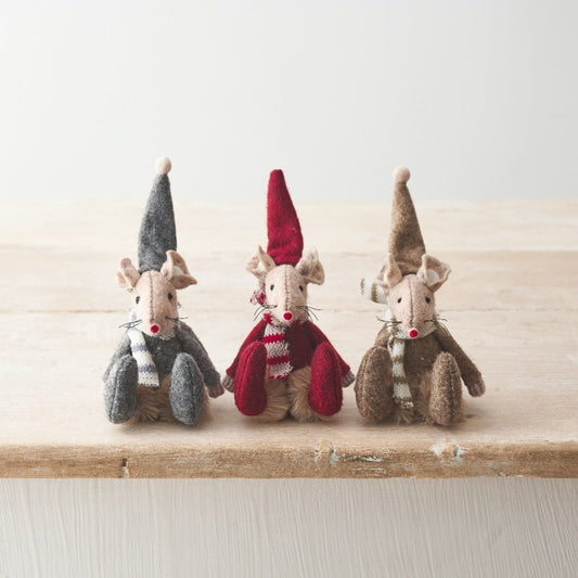 Felt Mice, 13cm 3 Assrtd