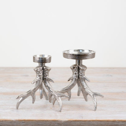 Click to view 15cm Metal Antler Candle Holder