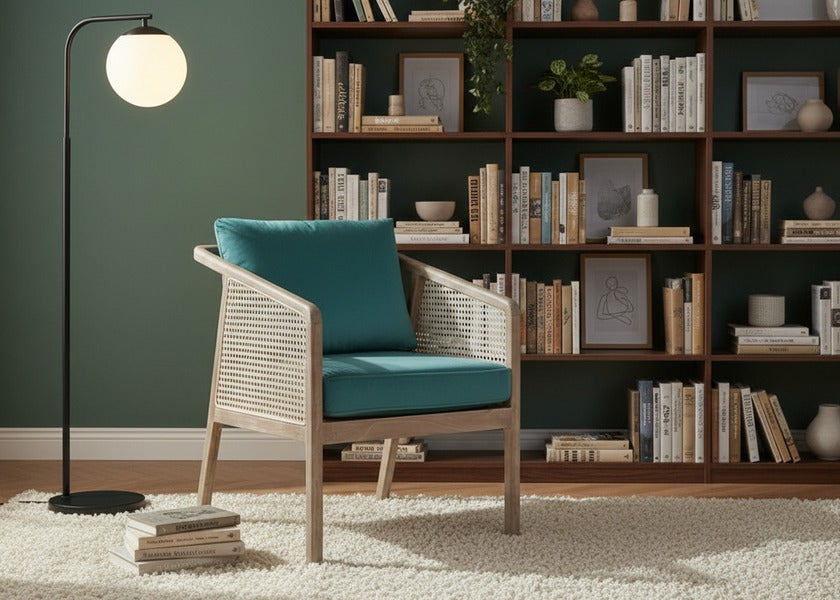 Rattan Occasional Chair In Green
