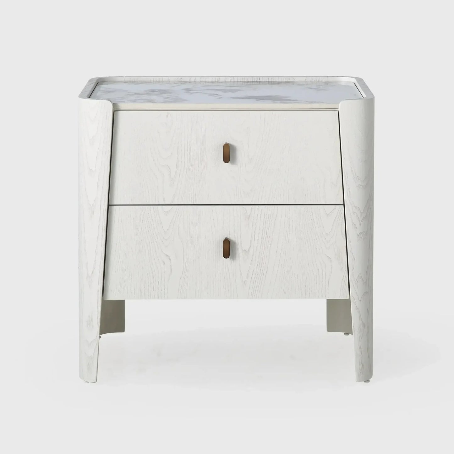 Kelly 2 Drawer Bedside Large White Ash