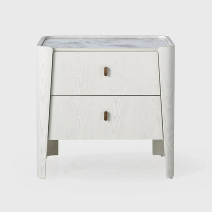Kelly 2 Drawer Bedside Large White Ash