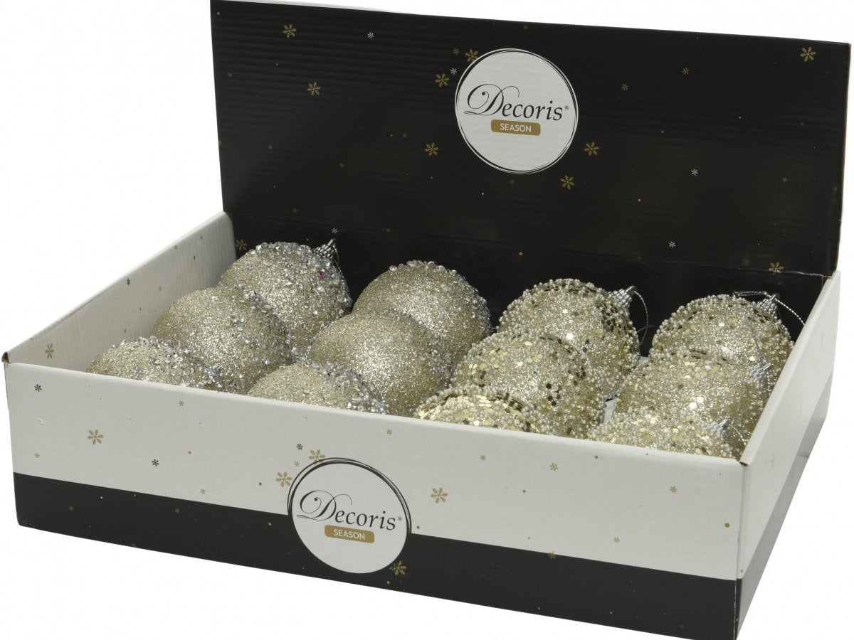 Beaded Glitter Baubles 2 Assorted