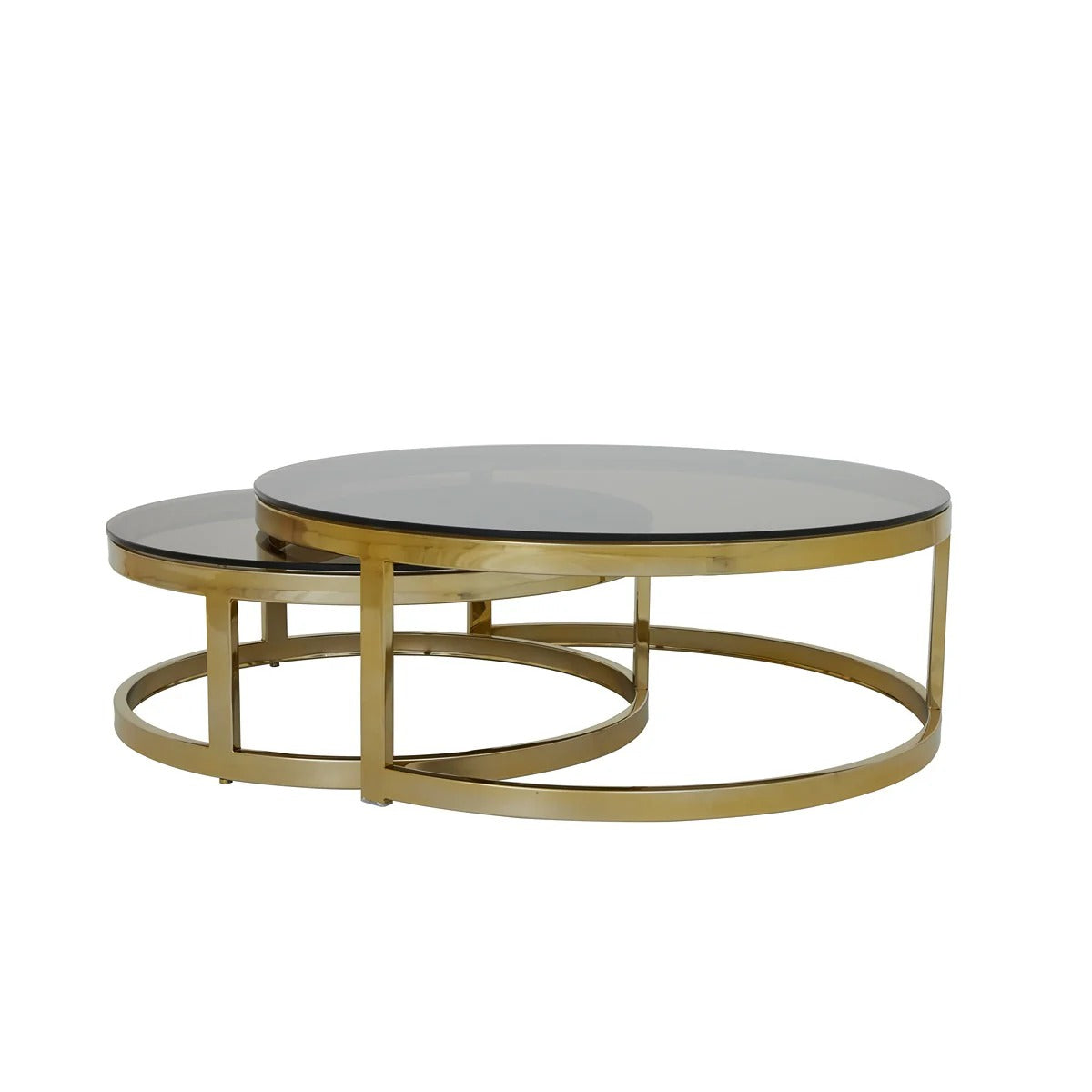 Milagro Set of 2 Round Coffee Tables - Light Gold