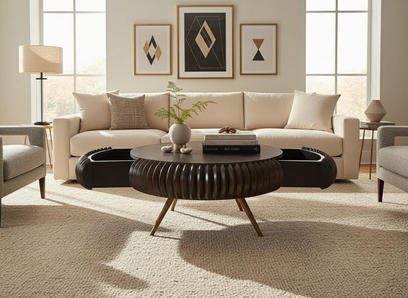 Patan Wooden 2 Drawer Coffee Table